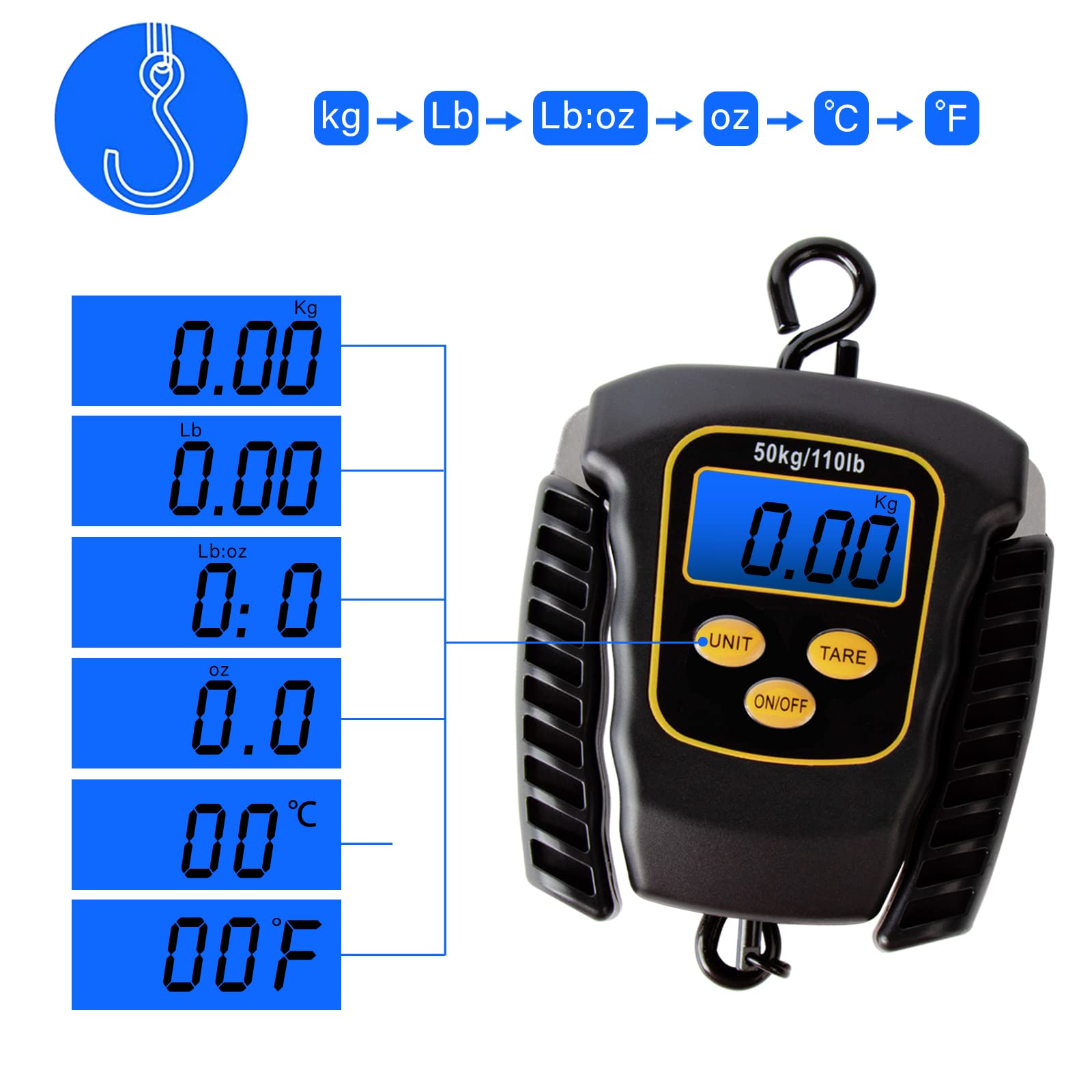 Precision weighing with kg, lb and oz units