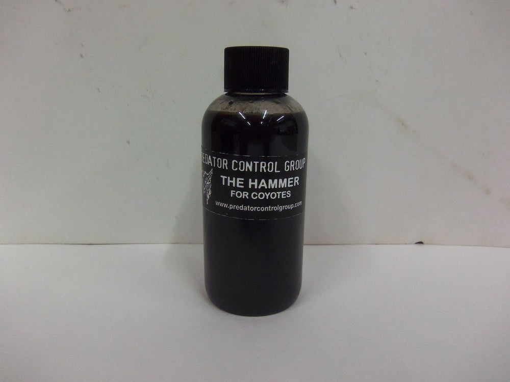 Predator Control Group The Hammer lure attracts coyotes, foxes, and bobcats with a multi-sensory scent