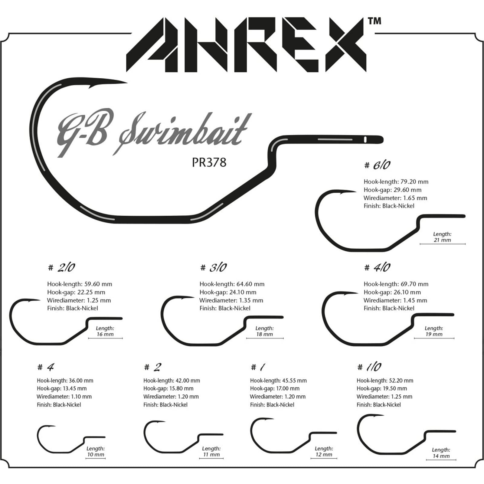 Detail of nickel black coating and sharp point on Predator Swim Bait Hook by Ahrex
