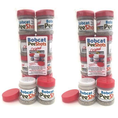 PredatorPee Bobcat Pee Shots 2-pack with 16 canisters for wildlife deterrence