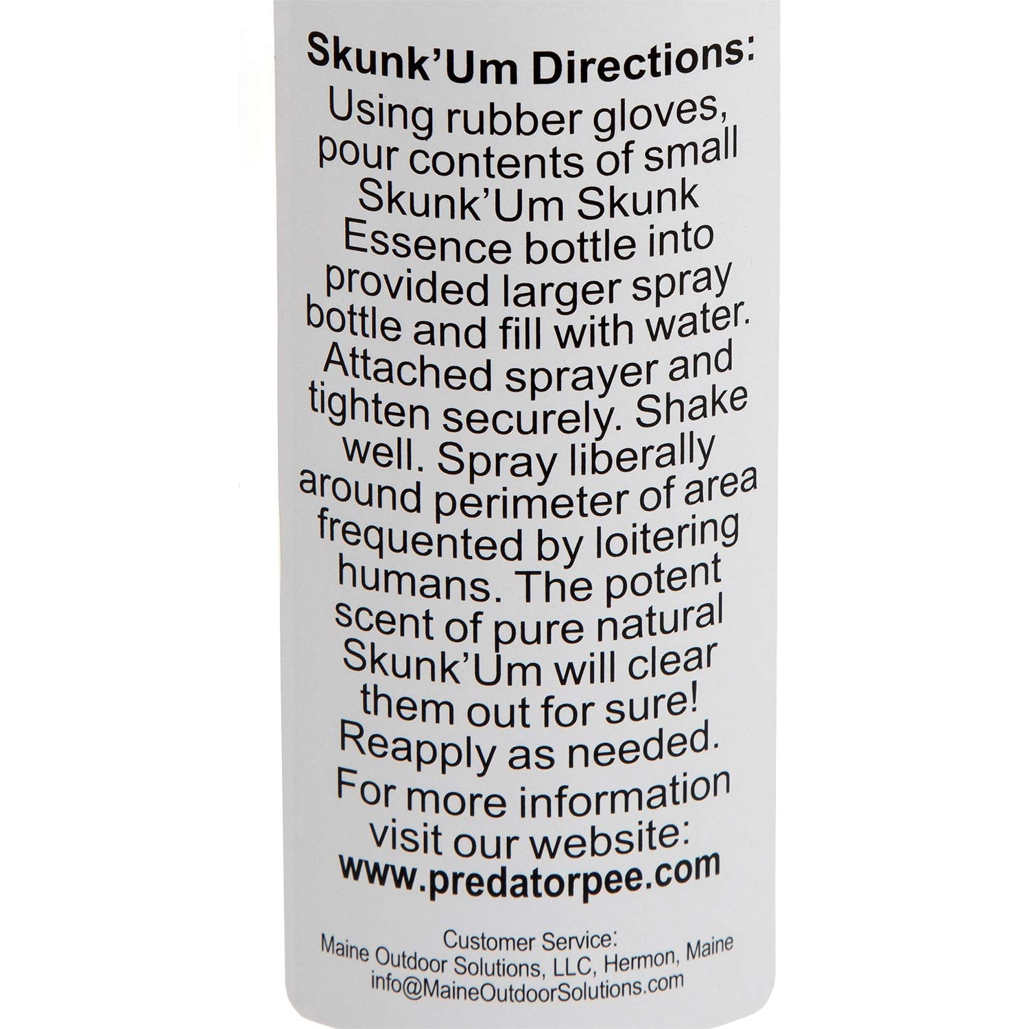 PredatorPee Skunk'Um skunk essence used for effective area deterrence.