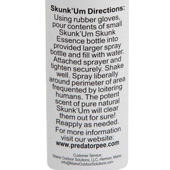 PredatorPee Skunk'Um skunk essence used for effective area deterrence.