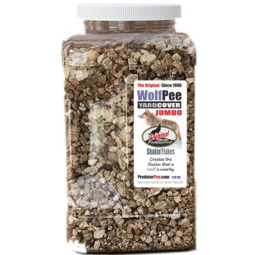 PredatorPee Wolf Urine Yard Cover Jumbo deters wildlife in outdoor spaces.