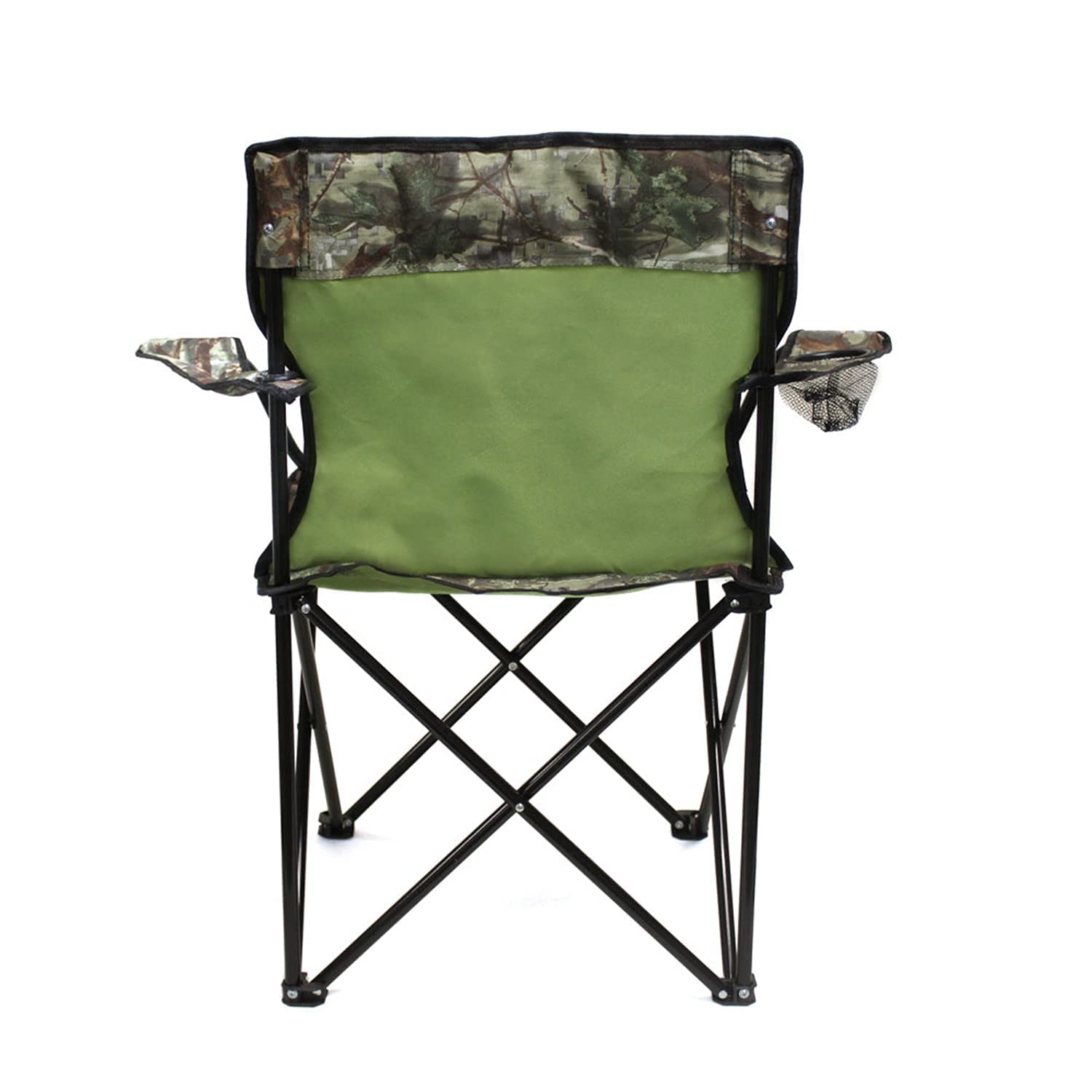 Preferred Nation camo chair cup-holder detail showing convenient beverage access.