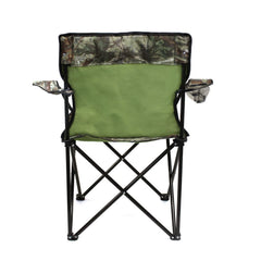 Preferred Nation camo chair cup-holder detail showing convenient beverage access.