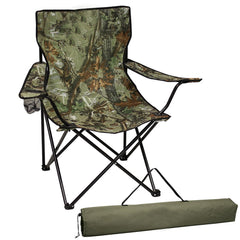 Preferred Nation portable sports chair camo front view for beach and outdoor lounging.