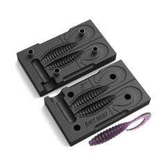 Premium Soft Plastic Lure Mold 3inch CNC top view, smooth finish and perfect seal.