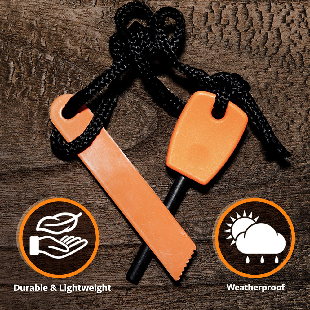 PREP-RIGHT rugged outdoor camping scene emphasizes durability in adverse conditions.