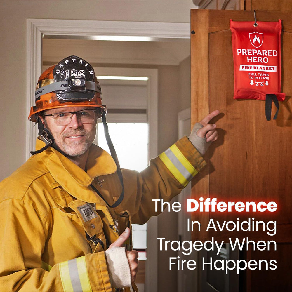 Prepared Hero XL fire blanket deployment tabs for quick use