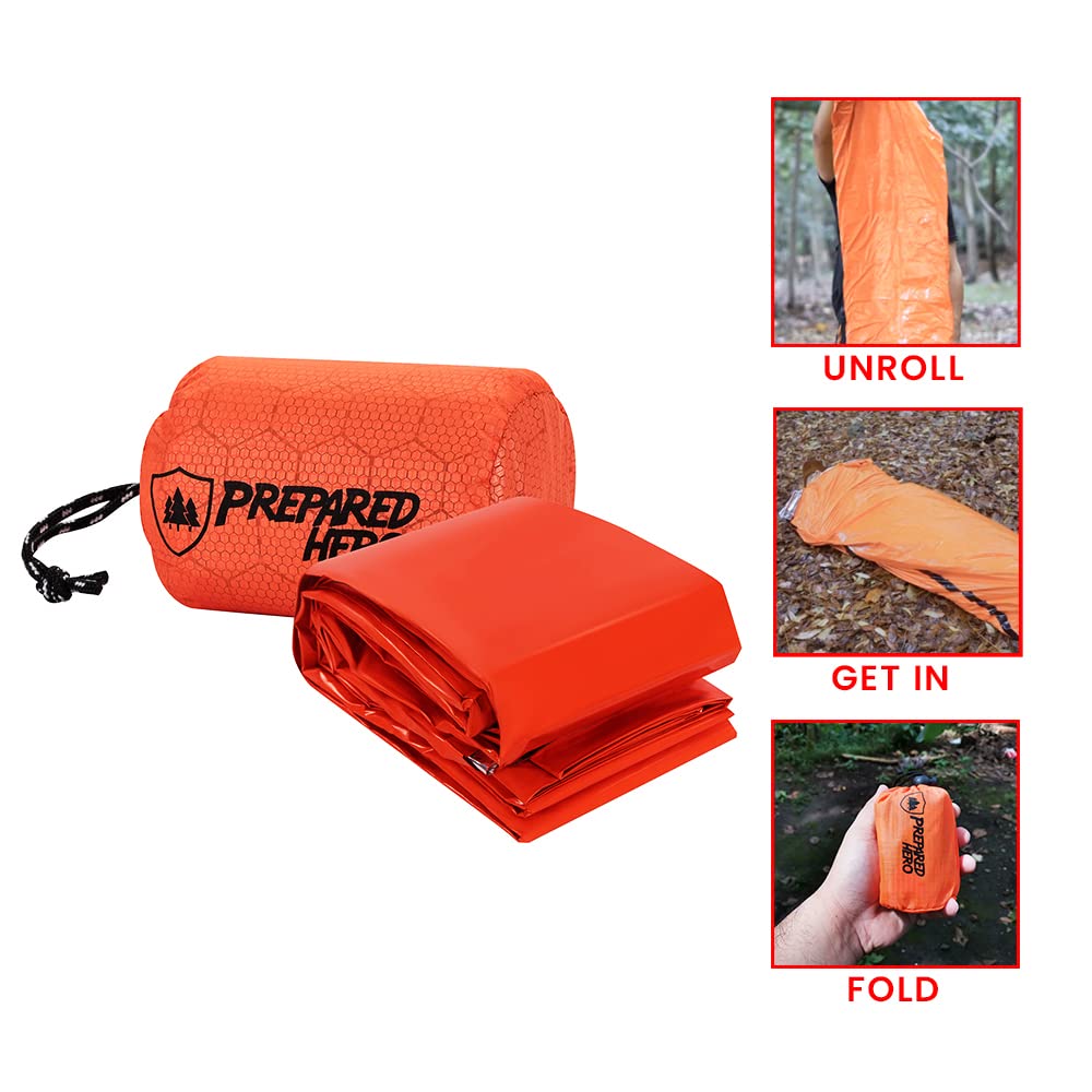 Prepared Hero Survival Bag orange visibility improves rescue chances in emergencies