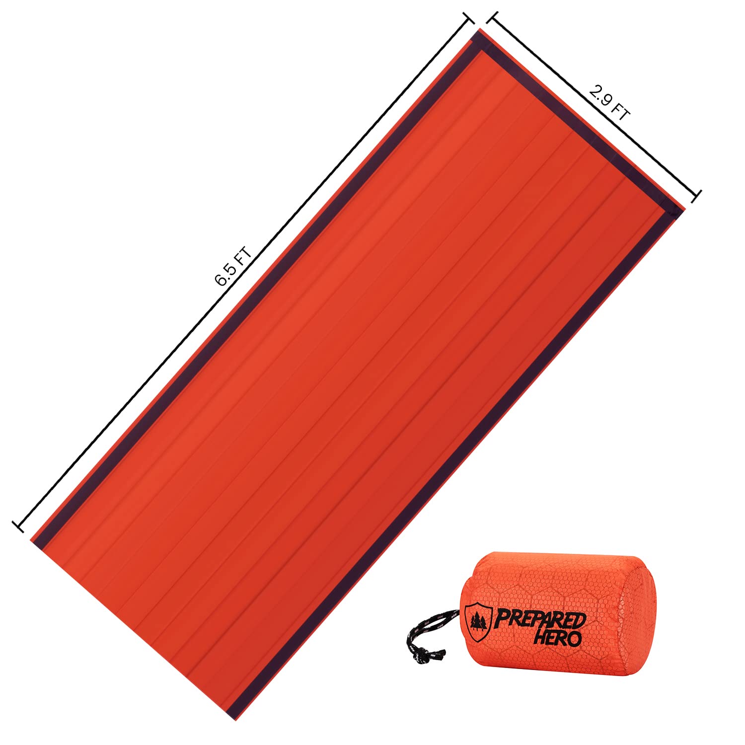 Prepared Hero Survival Bag size accommodates different body sizes for warmth