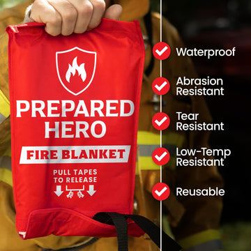 Prepared Hero XL fire blanket wall-hanging hole slot for fast access