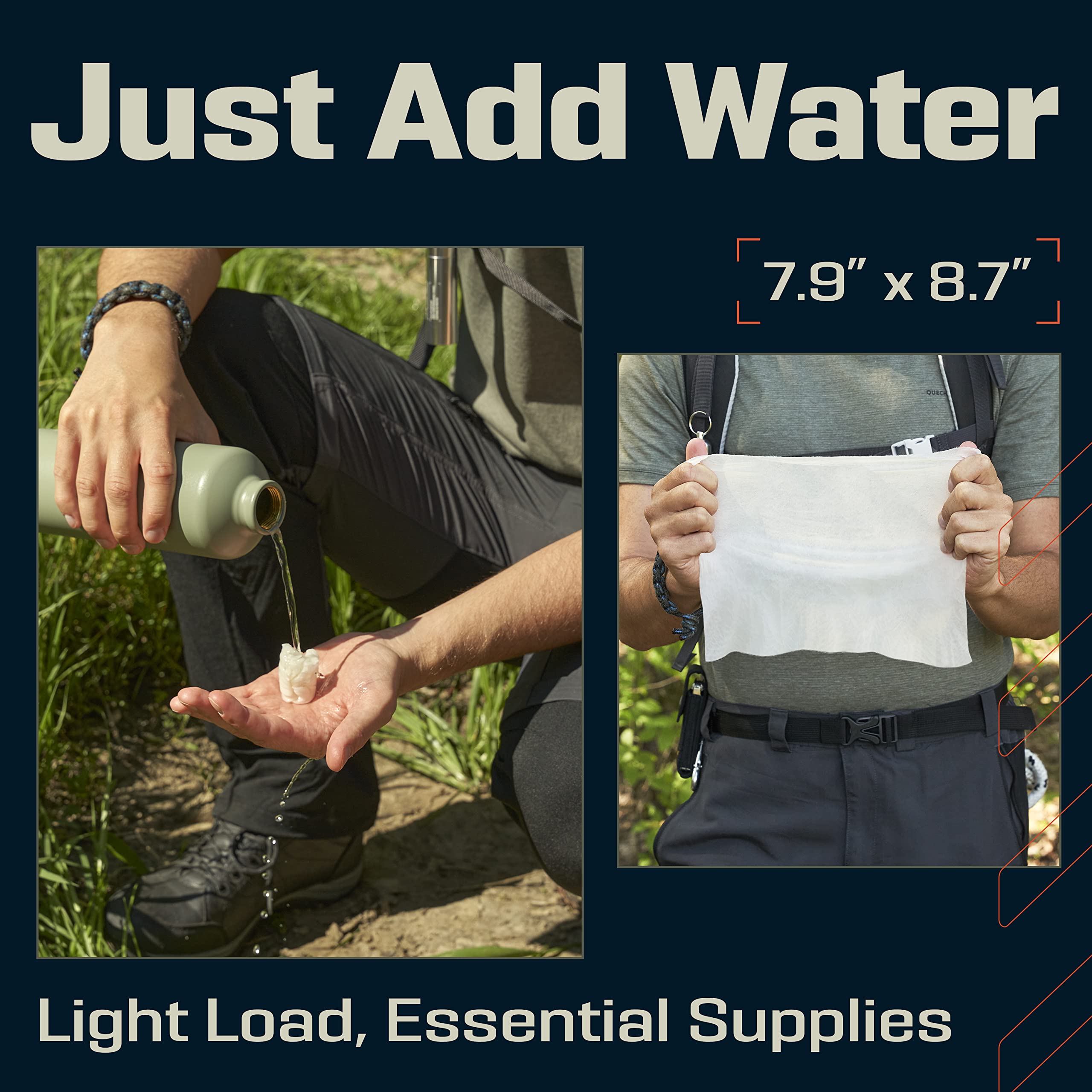 PREPARED4X durable towel tablets suited for adventure and survival toolkit tasks