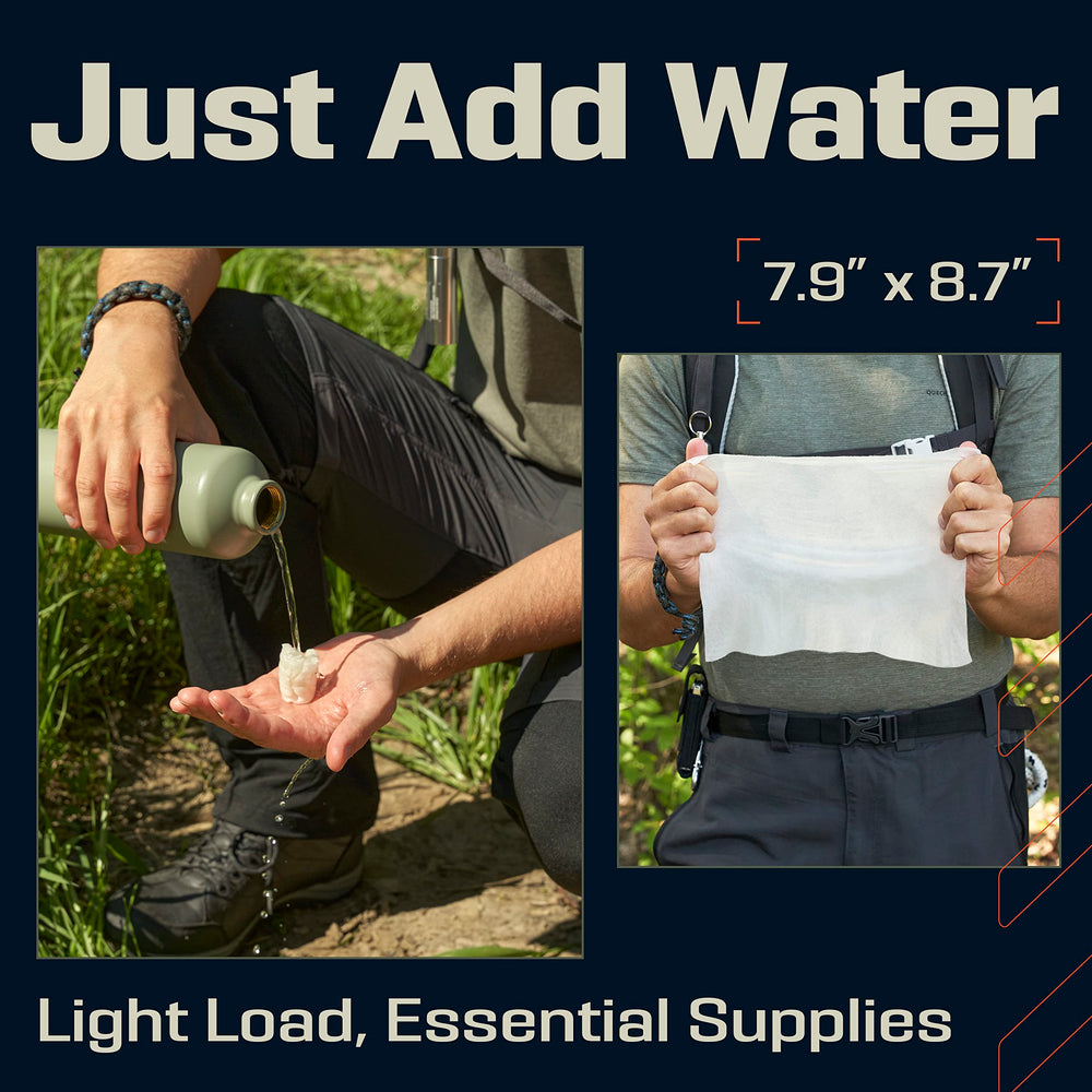 PREPARED4X durable towel tablets suited for adventure and survival toolkit tasks