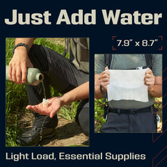 PREPARED4X durable towel tablets suited for adventure and survival toolkit tasks