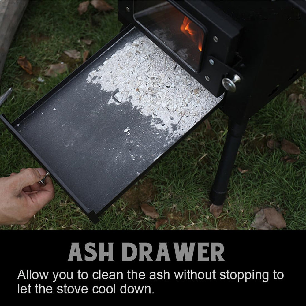 Preself hot tent stove burn time up to two hours per load.