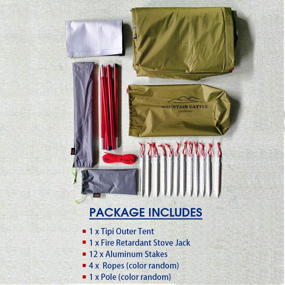 Preself tent package contents laid out for quick, lightweight family setup.