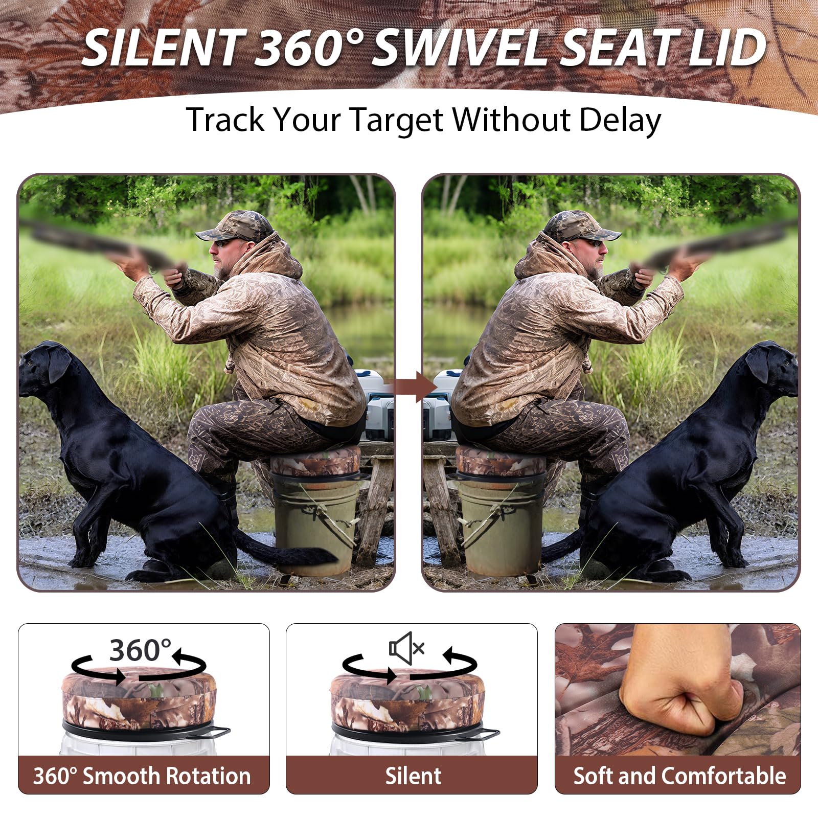 Presentastic waterproof seat surface demonstration resisting water during wet outdoor use.