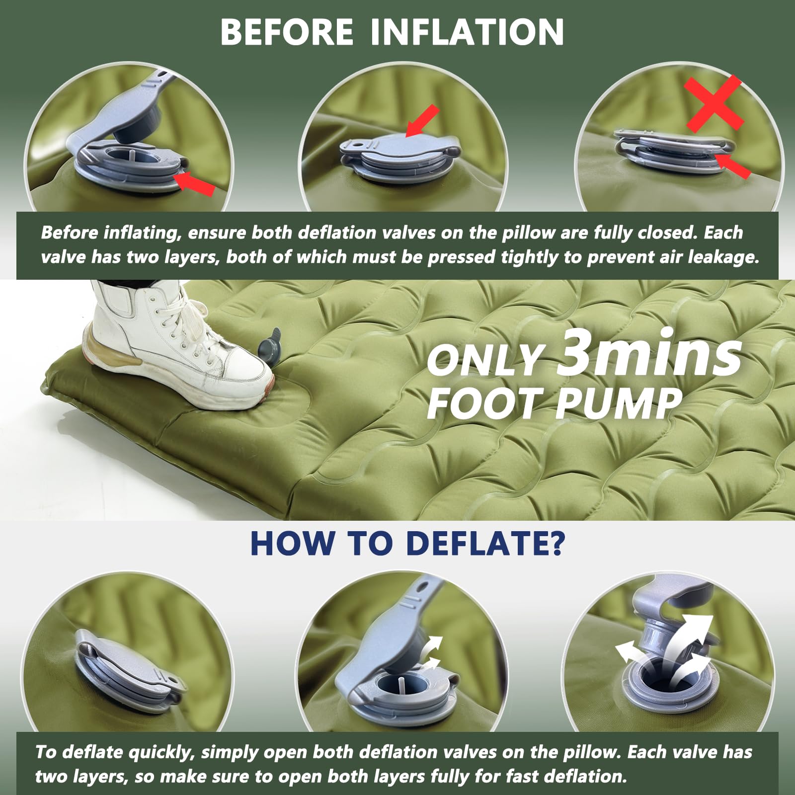 Pretyw ergonomic wave pattern supports various sleeping positions