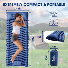 Pretyw built-in pillow supports neck comfort during camping sleep