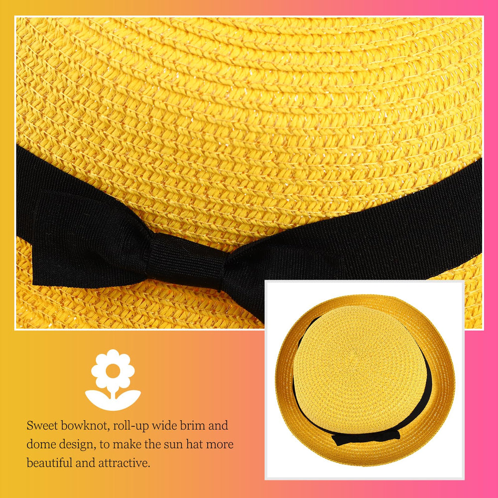 PRETYZOOM foldable straw hat with roll-up brim for versatile shade