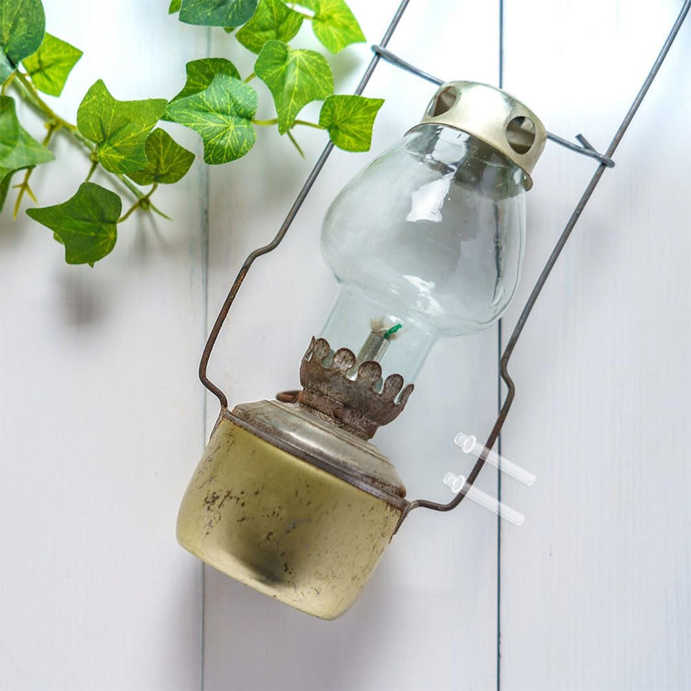 PRETYZOOM glass wick holder on lamp shows stable burning and reduced flicker.