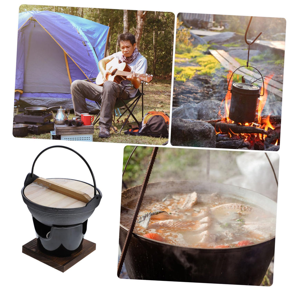 PRETYZOOM cast iron sukiyaki stove for camping heat