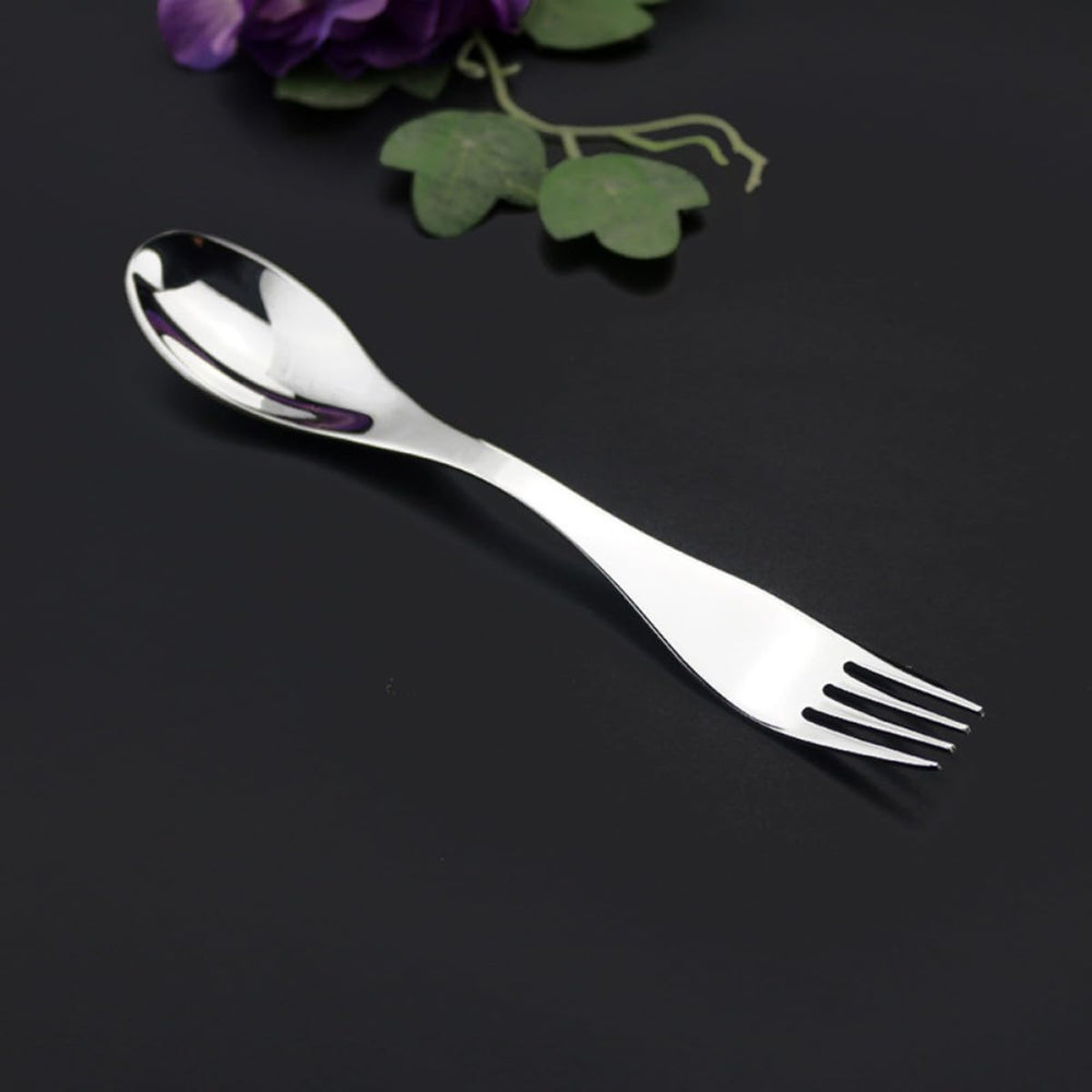 PRETYZOOM spork and spoon on a backpack, ideal for on-the-go dining.