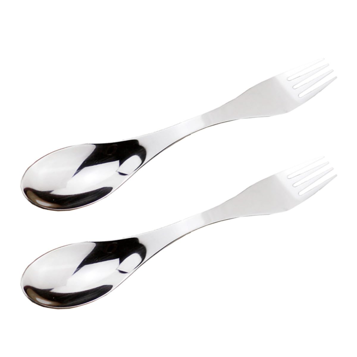 Compact storage in backpack or kitchen drawer with PRETYZOOM spork set.