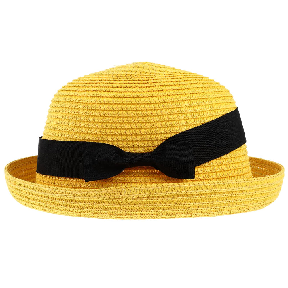 PRETYZOOM women's straw dome hat with bowknot for sun protection on the beach