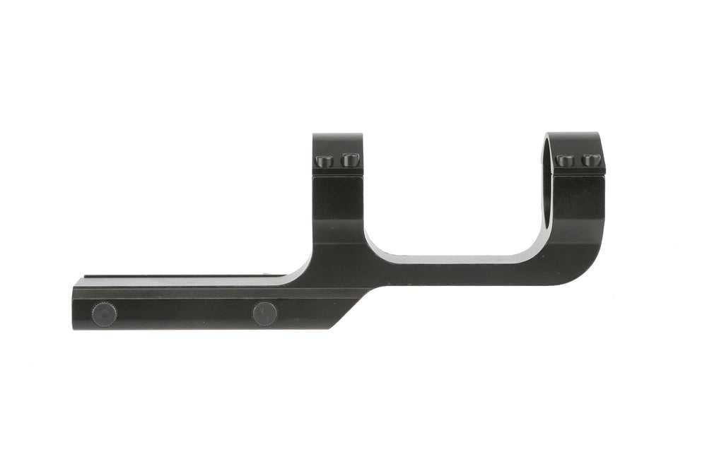 Primary Arms Deluxe Extended Scope Mount close-up on 30mm tube showing rugged anodized finish.
