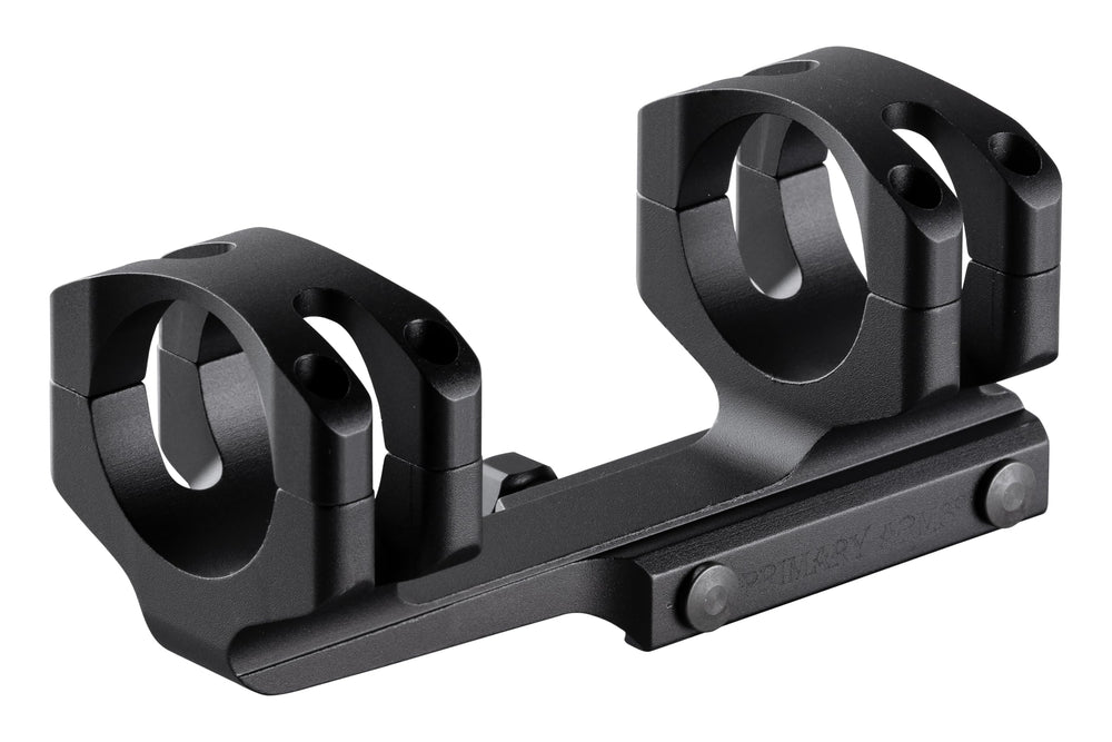 Primary Arms GLx 34mm cantilever mount 4-screw rings reduce weight.