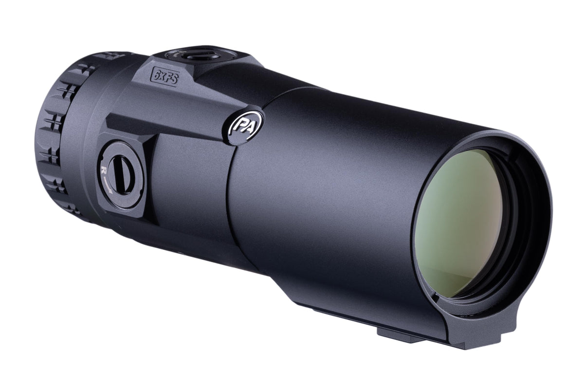 Primary Arms GLx 6X magnifier glass shows sharp clarity for precise targeting.