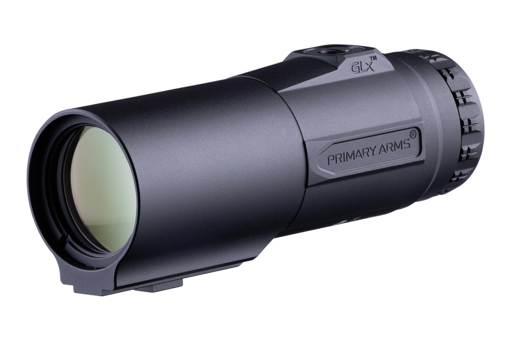 Primary Arms GLx 6X magnifier mounted on rifle for a compact setup.