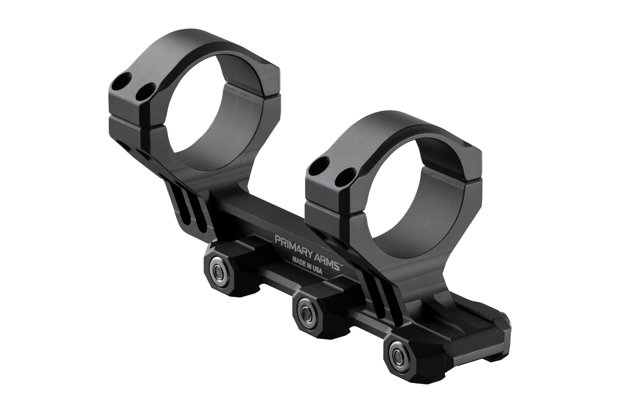 Primary Arms PLx 34mm mount showcasing three-bolt design for strength.