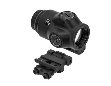 Primary Arms SLX 3x magnifier close-up showing compact lens and 3x zoom capability for quick target acquisition