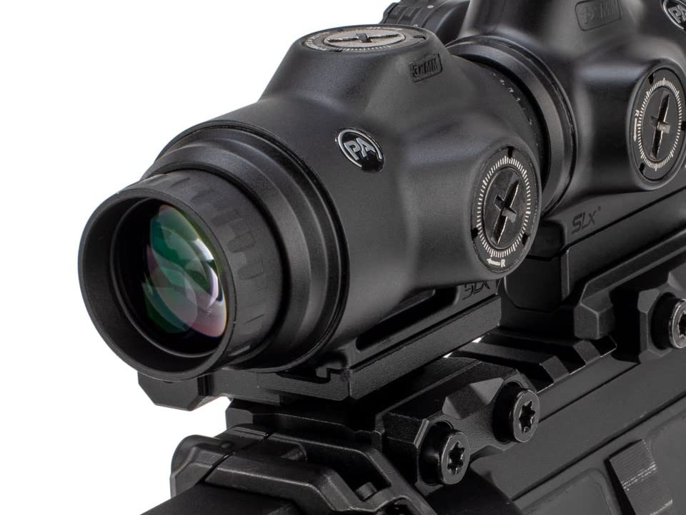 Primary Arms SLX 3x magnifier image illustrates 7.0mm exit pupil for clear target viewing