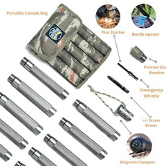 Prime Adventure staff shown with canvas waist bag for easy carry.