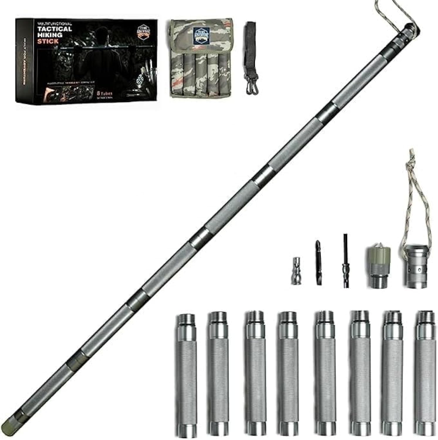 Prime Adventure heavy-duty aluminum staff demonstrating rugged durability on demanding trails.