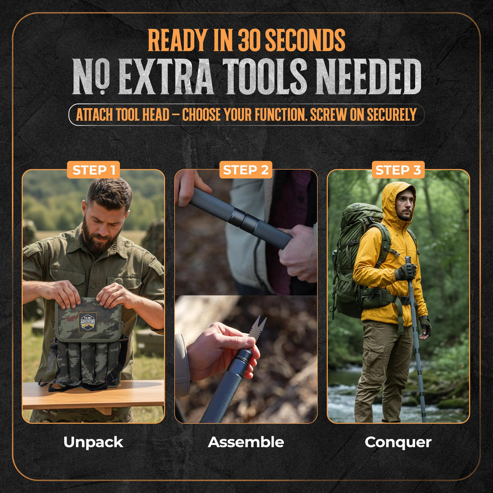 Prime Adventure 54.7-inch extended length supports steady trekking on trails.