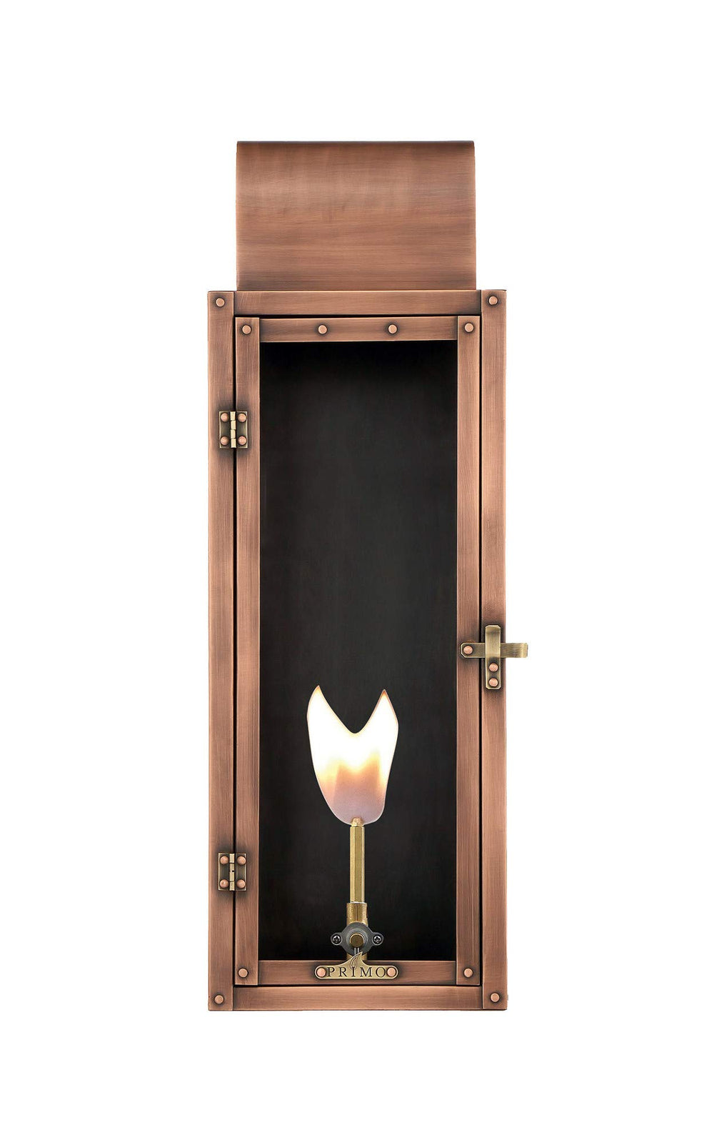 Primo Lanterns LF-21G copper lantern with roll top for flush mounting on non-combustible surfaces