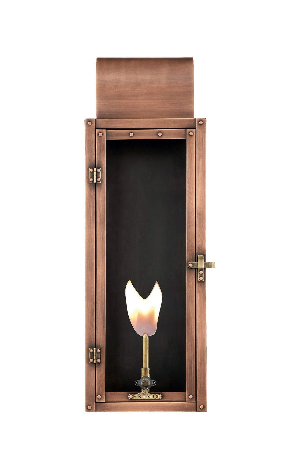 Primo Lanterns LF-21G copper lantern with roll top for flush mounting on non-combustible surfaces