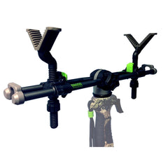 Primos 65808 2-Point Gun Rest Trigger Stick Attachment mounted on a tripod