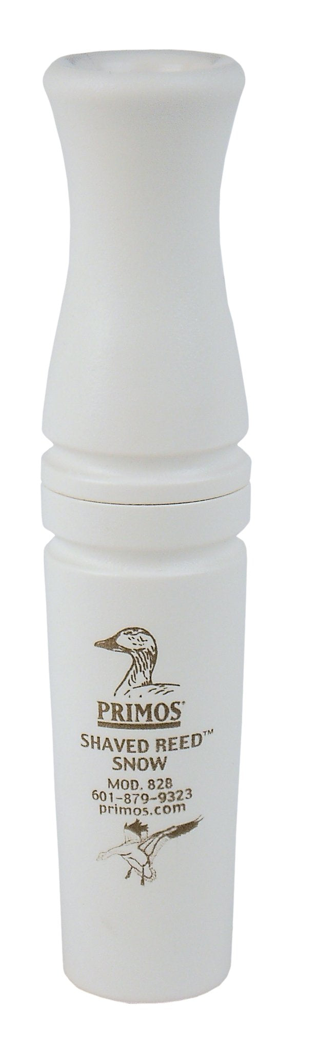 PRIMOS 828 goose call snow reed detail showcases precision shaved reed for snow geese.