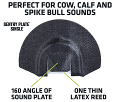 PRIMOS Elk Select 4 Call with Case close-up of the Sentry Plate for cow, calf, and spike sounds