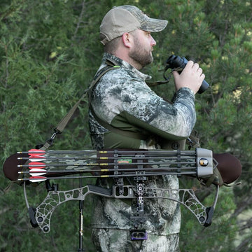 Primos hands-free bow carry enables smooth movement through terrain
