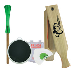 Primos Hunting 272 Friction Call Starter Pack turkey calls kit with box call, slate pot, diaphragm mouth call, and case.