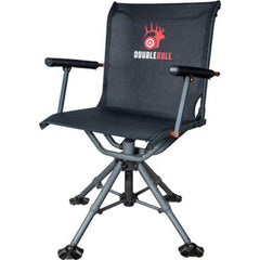 Primos Hunting Double Bull Swivel Chair with adjustable height in a ground blind