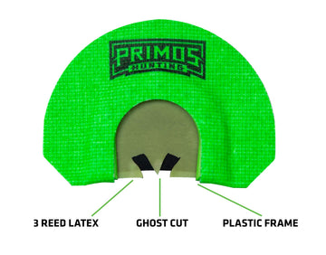 PRIMOS Karen Hen House green mouth call close-up shows 3-reed realism.