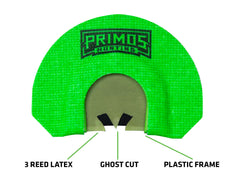 PRIMOS Karen Hen House green mouth call close-up shows 3-reed realism.